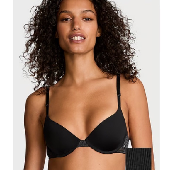 ♠️ BLACK BRA • Sexy Tee Smooth Lightly Lined Demi • sparkle lace•Bundle Discount - Picture 2 of 16